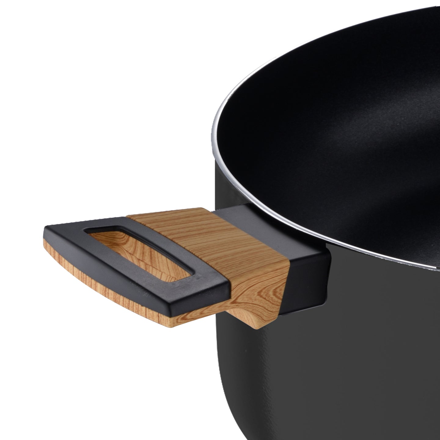 Cacerola negra con madera y con tapa - Earth Black (5)